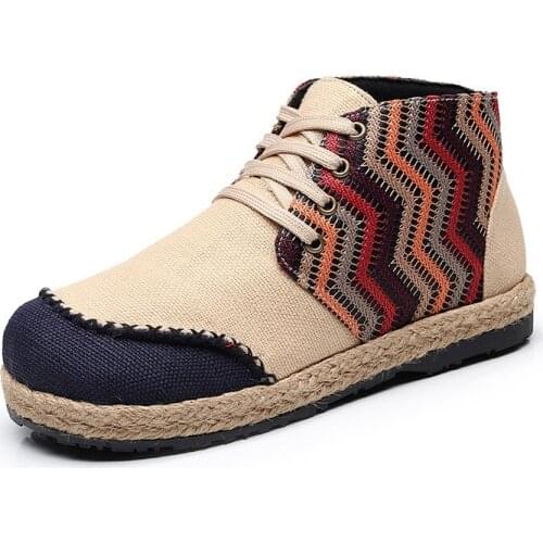 2020 Spring womens shoes linen shoes new college style color matching round head casual easy to wear high-end shoes