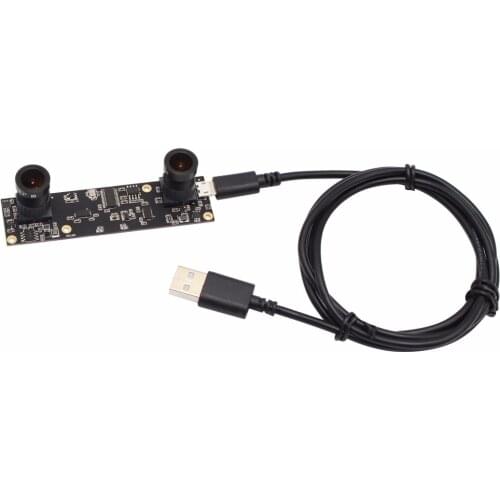 2MP 1080P AR0330 MJPEG 30fps M12 2.8mm Dual lens Micro mini usb camera module board OTG UVC Plug Play Stereo Webcam Wide Angle