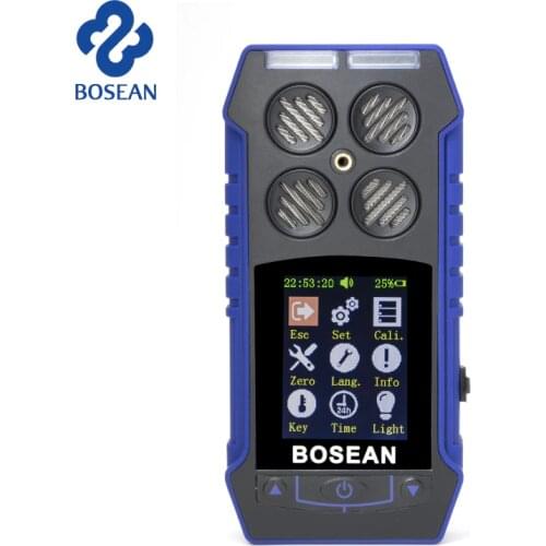 4In1 Gas Analyzer Portable Air Quality Monitor High Strength LCD Screen Combustible Gas O2 EX H2S CO Compound Gas Leak Detector