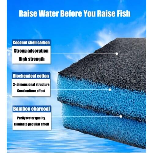 Aquarium Activated Carbon Biochemical Filter Cotton High-density Water Purification Sponge Fish Tank Filter Filter Accessories