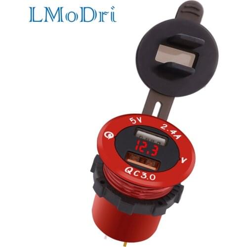 LMoDri Car Quick Charger QC 3.0 Power Adapter Dual USB Vehicle Intelligent DC 12 V-24 V Cigarette Socket Lighter For iPhone