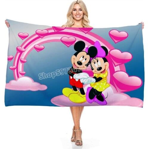 Mickey Minnie Mouse Bath Towels Disney Cartoon Anime Pool Office GYM Shower Family Super Soft Eco Friendly Beach Towel Gifts