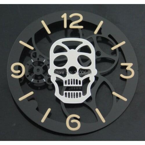 Black Hollow dial number Green luminous 38.9mm fit ETA 6497 Manual refining movement