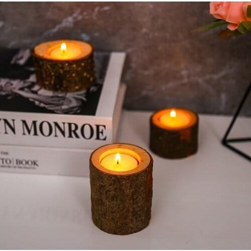 Wooden Crafts Creative Ornaments Wedding Tissue Ring Candle Holders Logs Wooden Piles Home Decoration Succulent Ornaments