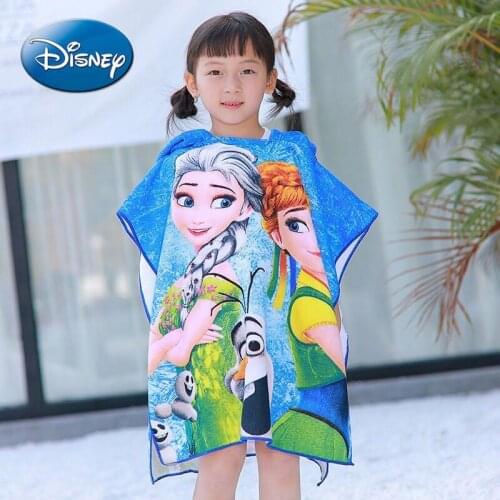 Disney Mickey Mouse Frozen Elsa Bath Towel Childrens Hooded Bucket Quick-drying Beach Towel Baby Bath Towel