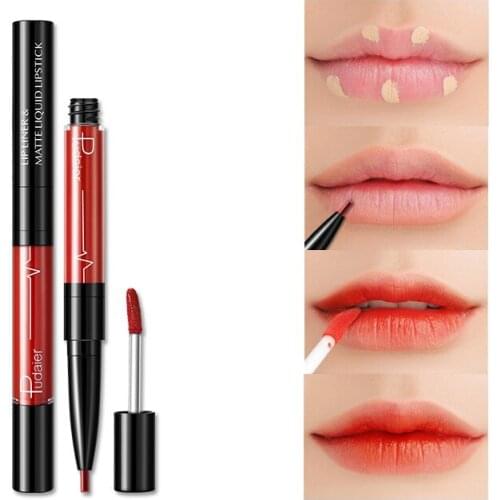 Double Lip Gloss Velvet Matte Lip Glaze Non-dizzy Waterproof Keep 24 Hours Lipstick Pen Explosions Cosmetics