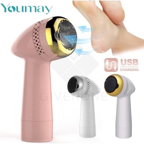 Youmay Electric Foot Files Vacuum Pedicure Tools Dead Skin Callus Remover USB Foot Grinde Absorbing Machine Foot Care Tool