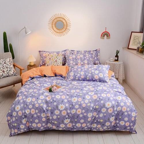 Little daisy Bedding Set Bed Sheet And Pillowcase Brushed 3/4 Set Small Fresh Pastoral Style Simple Duvet Cover Sets