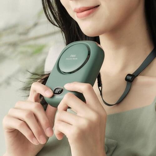 Mini Portable Bladeless Neck Fan USB Rechargeable Silent Cooling Fans 3 Speeds Adjustable Waist Fan Outdoor Travel Air Cooler