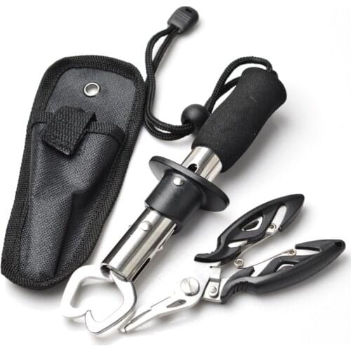 Premium Multifunctional Stainless Steel Fish Lip Gripper Set, and Fishing Pliers with Sheath. Fish Controller Tackle Accessoryer