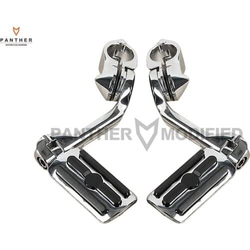 Chrome 1.25" 32mm Motorcycle Highway Foot Pegs Moto Foot Rest case for Harley Dyna Sportster 1-1/4" Engine Guard Bar
