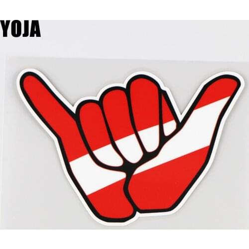 YOJA 13.3X9CM Funny Gestures Car Sticker Waterproof Decor Vinyl Cartoon Color Decal 19A-0086