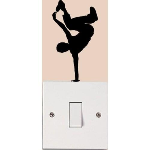 Breakdance Dance Boy Fashion Decor Vinyl Wall Switch Stickers Decals 5WS1424