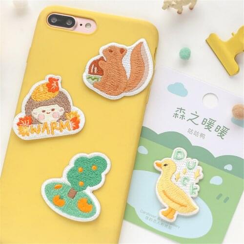AHYONNIEX High Quality Cartoon Animal Embroidery Patches for Clothing DIY Iron On Patches on Clothes Cute Glue Sticker