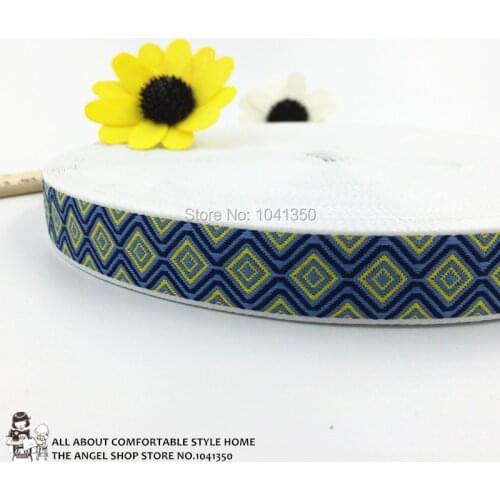 NEW wholesale 3/4'' 20mm Wide Colorful Geometric Woven Jacquard Ribbon Dog Collar Ruban Accessories DTY Tape 10yards