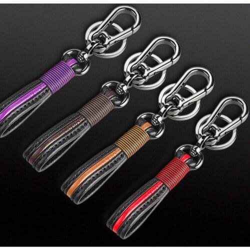 2017 NEW Fashion Genuine Leather Intertexture Sennit Styling Car Auto Home Key Chain Key Ring Keyring Good Gift Special Design