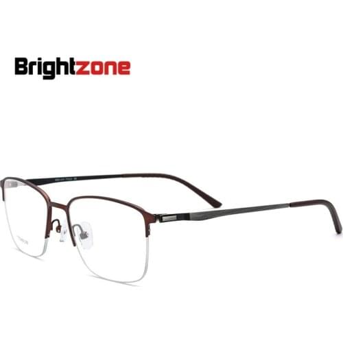 Brightzone New Half Optical Frame Spectacle Round Metal Man Computer Prescription Retro Glasses Eyeglasses Men Myopia Diopters