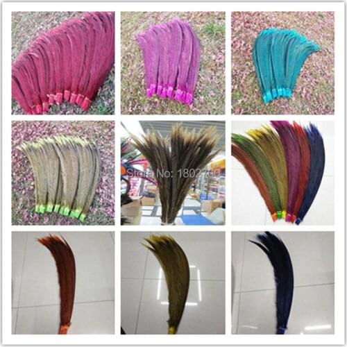 Wholesale 50 pcs / lot Multiple colors available pheasant tail feathers long 60-70 cm /24-28 inche stage celebration decoration
