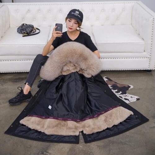 2020 New Winter Women Waterproof Parka with Real Fur Jacket Long Coat Detachable Natural Fox Fur Hood fur Liner Outerwear Warm