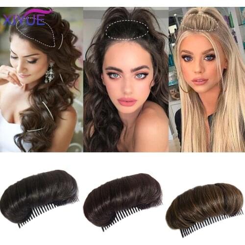 XIYUE Synthetic Hair Invisible Bangs Pad High Straight Hair Up Comb False Hair Accessories Natural Hair Extension For Women Wig