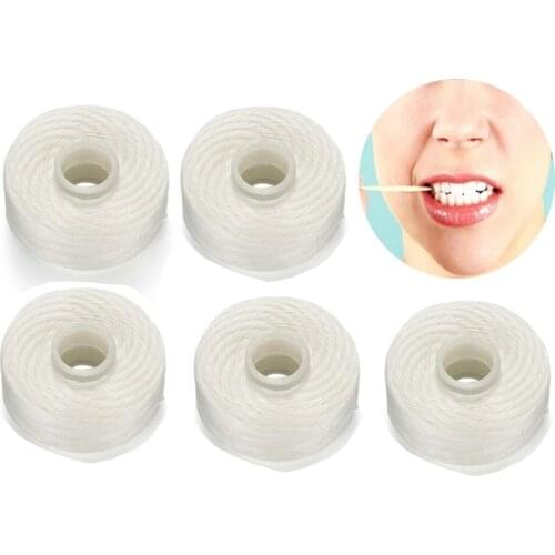 5 Rolls 50m Dental Flosser Oral Hygiene Teeth Cleaning Dental Floss Spool Wax Mint Toothpick Flosser Teeth Flosser Dental Care