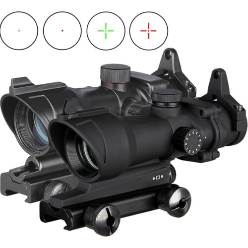 Tactics ACOG 1X32 Tactical Red Dot Sight Optical Rifle Scopes ACOG Red Dot Scope Hunting Scopes green Crosshair With 20mm mount