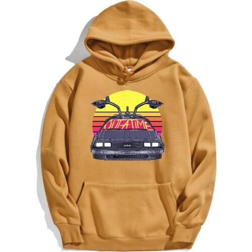 Hoodie Back To Future Cartoon Printed Cool Mens Hoodies Vintage Hip Hop Pullover High Quality Oversize Mens