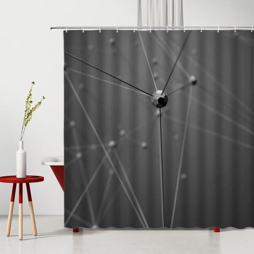 Geometric Stripes Art Shower Curtain Washable 3D Printing Polyester Fabric Bathroom Decoration Set With Hooks Bathtub Curtains