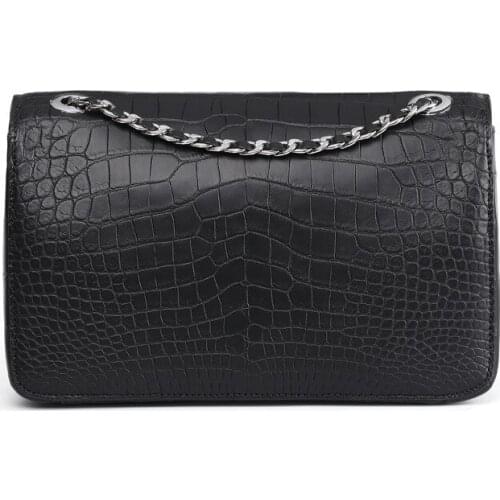 High Quality Genuine Leather Chains Bags Women 2020 New Luxury Red Party Office Ladies Handbag Crocodile Shoulder Crossbody Bag