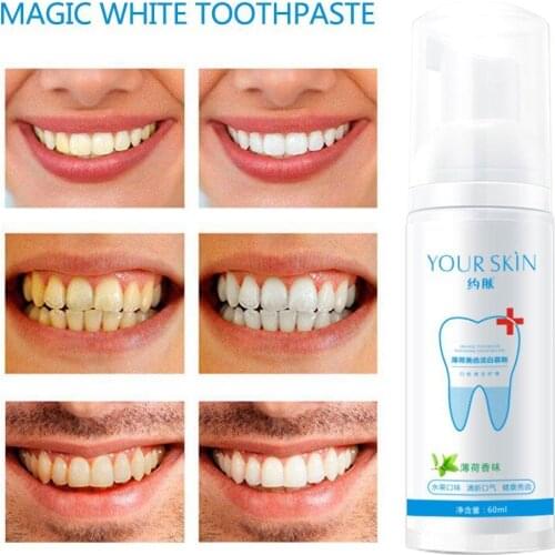 Teeth Whitening Mousse Toothpaste Tooth-Cleaning Fresh Shining Hygiene Oral Stains Plaque Breath Dental Tool Bad Removes D7P2