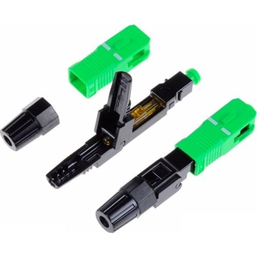 100PCS/box FTTH SC APC single-mode fiber optic SC APC quick connector SC APC FTTH Fiber Optic Fast Connector Free shipping