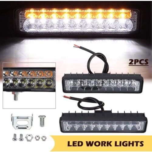 2Pcs 100W LED Bar Work Spot Light 12V-60V 1600LM Super Bright White Van ATV Offroad SUV Truck Flood Light