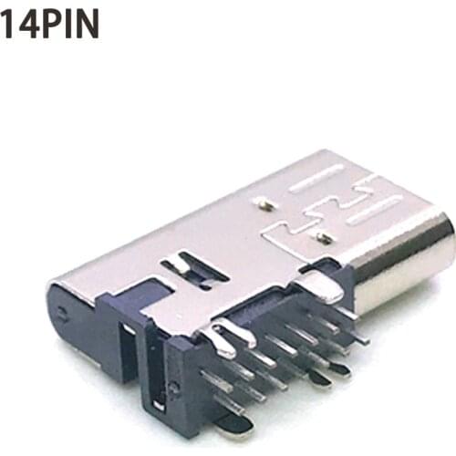 2pcs 5pcs USB 3.1 Type-c Side Vertical 14 Pin Plug-in DIP Power Strip Mount Connector High Quality Female Socket Jack 90 Degrees