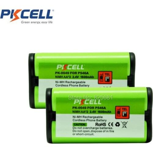 2pcs cordless phone battery PK-0049 2.4V NIMH AA*2 1600MAH P546A pkcell