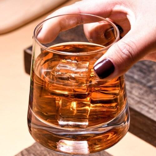 2pcs / lot Whiskey Clear Glass Mug Thick Bottom Wine Glass For KTV Bar Club Vodka Whiskey Liquor Gift For Men