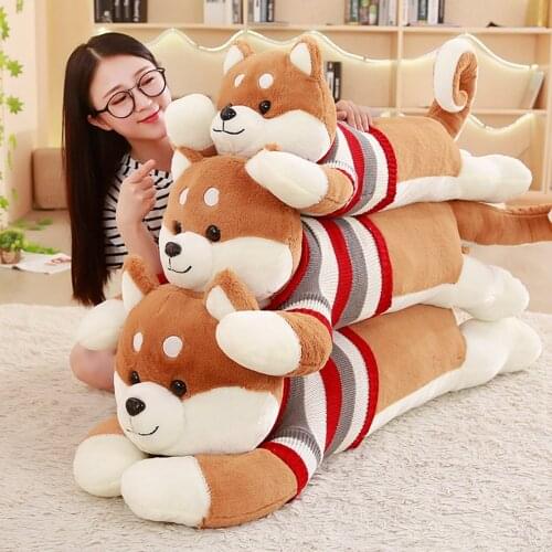 50-130cm Cartoon Cute Dog Plush Toy Kawaii Stuffed Animal dog Soft Cartoon Pillow Lovely Kids Baby Birthday Gifts