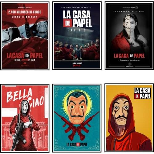 Diy 5D Diamond Home La Casa De Papel Money Heist Posters Movie Embroidery Painting Picture Cross Stitch Full Round Drill