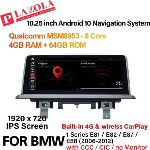 Android 10 Car Multimedia Navi GPS Player For BMW 1 Series E81 E82 E87 E88 2006-2012 CCC CIC or NO Monitor CarPlay Car Stereo
