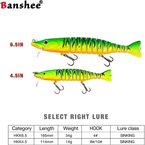 Banshee 114mm 14g Sinking Wobblers For Trolling Pike Multi Jointed Swimbait 13 Segment Hard Artificial Bait Fishing Crankbaits