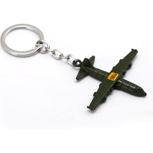 Game PUBG Playerunknowns Battlegrounds Keychain Keyrings Cosplay Props Alloy Transport plane Model PUBG Model plane