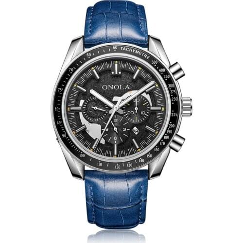 GUOU Men's Watch With Leather Strap
