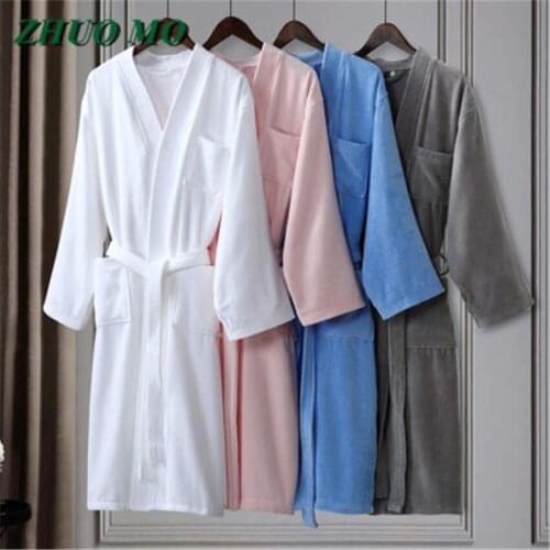 Cotton men and women bath towels luxury hotel bathrobes Sexy for home bathroom couples adults soft absorbent Bridesmaid Robes