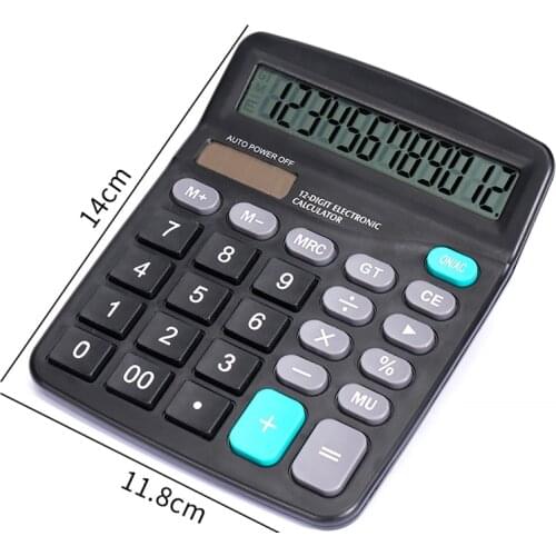 Calculator Large Button Finance Dedicated Large Screen Solar Power 12-bit Computer Office Supplies
