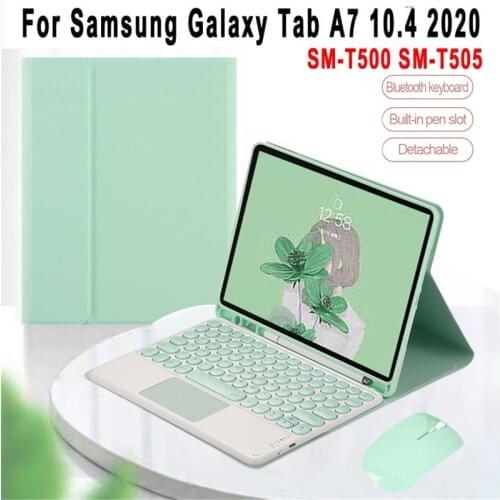 Keyboard with Touchpad Case for Samsung Galaxy Tab A7 10.4 2020 Keyboard Case SM-T500 SM-T505 PU Leather Cover Funda with Mouse