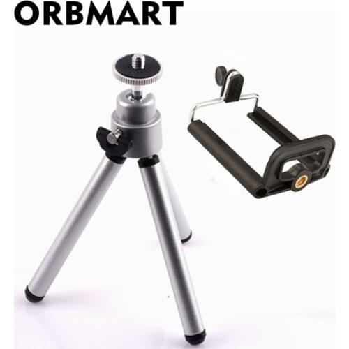 ORBMART Mini Tripod For Xiaomi Lenovo iPhone 4s 5 5s 5se 6 6s Plus Samsung S7 S6 Edge S5 Note 5 4 With Cellphone Clip