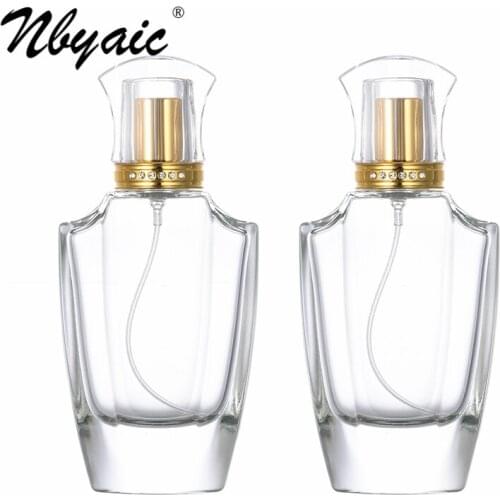 Nbyaic Perfume sub-bottling 50ml portable glass bottle irregular bottle high-end perfume bottle replacement empty bottle 1pcs