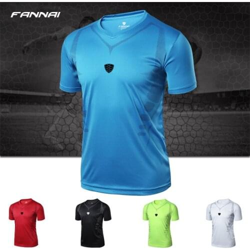 2019 New Men Summer Mens Sport Soccer Jerseys Tshirts Slim Fit GYM O-neck Short-sleeve Top t shirts boys M L XL 2XL SPORTS Men