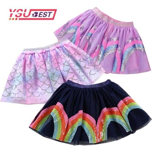 Princess Mesh Sequins Skirts Tutus Girls Baby Skirts Children Clothes Girls Tutu Skirts Puff Princess Skirt Kids Costume 3 Layer