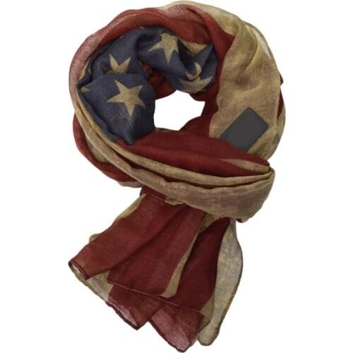 New Designer Women Vintage west style American Flag Scarf Woman Long Cotton Viscose Scarves Shawl Stole V9A18477