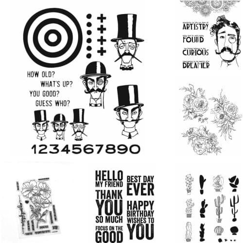 Uncle bearded and peony flowers and letters and cacaxtus and polka dot background and daffodils Cutting Dies Stamps Stencil 2021